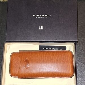 Dunhill Leather Brown Cigar Case - 3 Fingers
